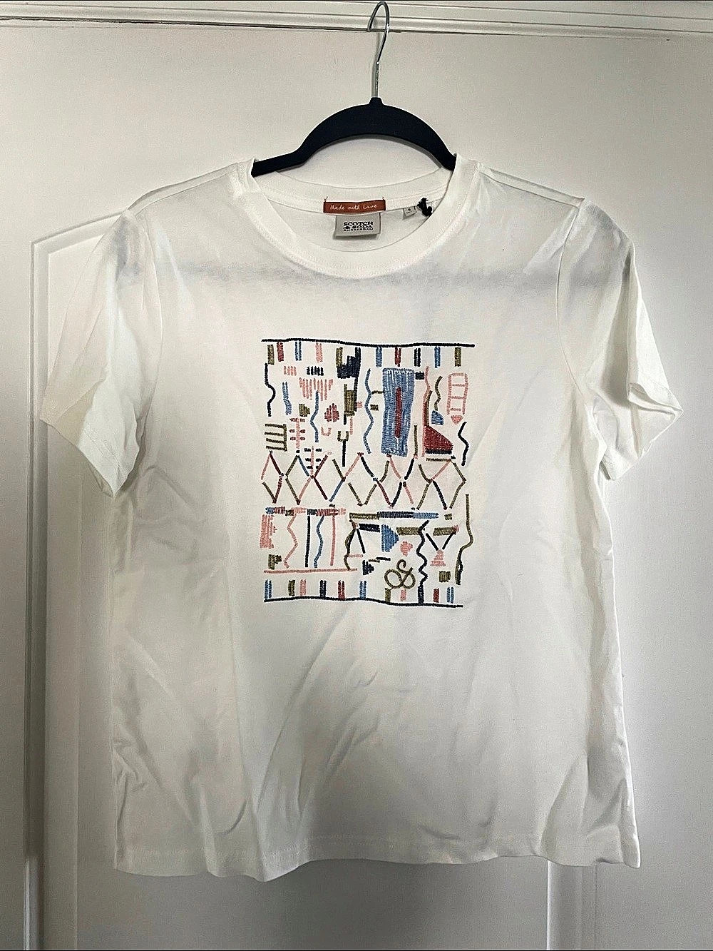 Scotch & Soda Embroidered Graphic Short-Sleeve T-Shirt Geometric Graphic Tee in